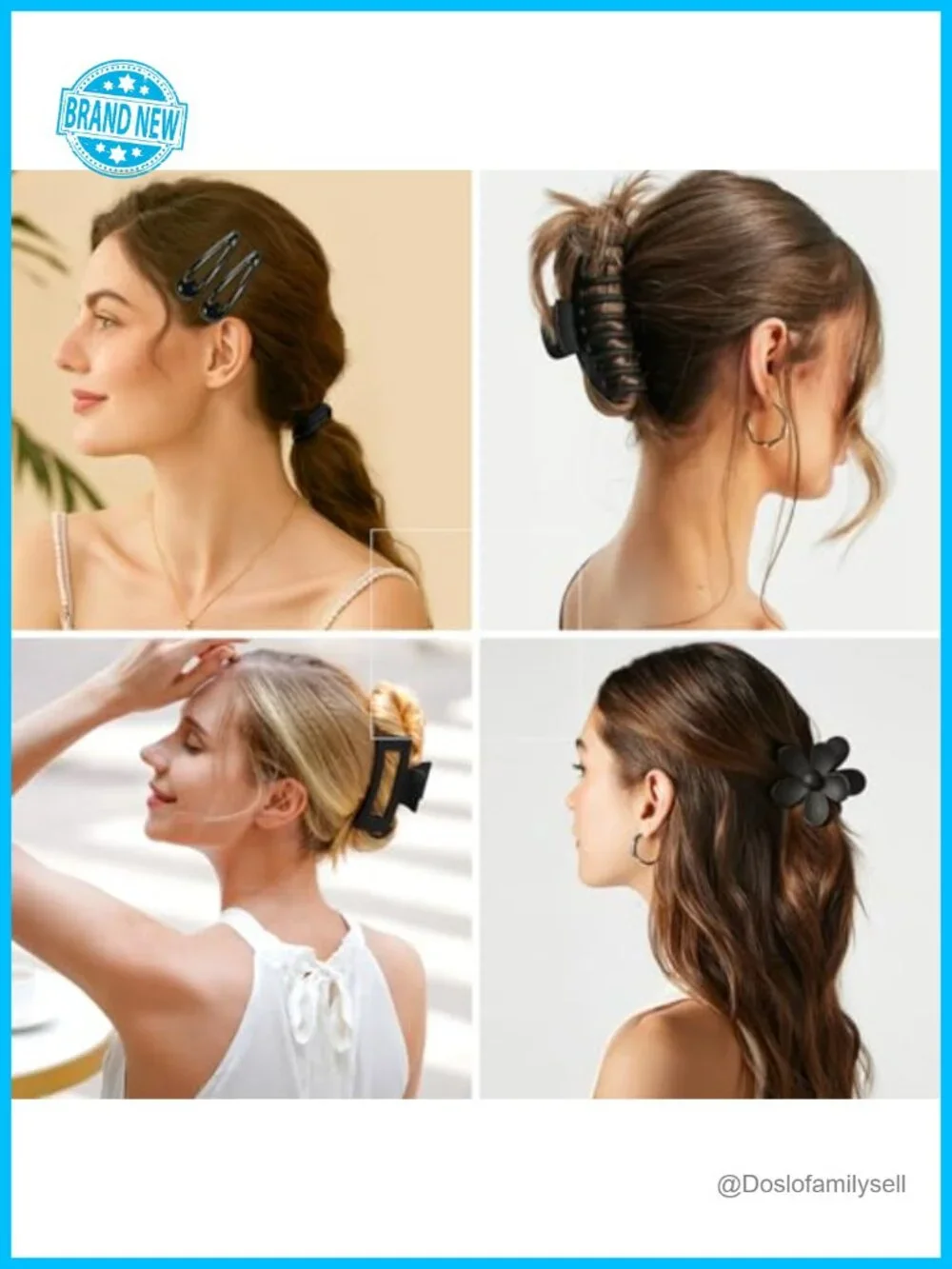 20-Piece Spa Headband Set with Claw Clips, Hair Ties, Wristbands, Makeup